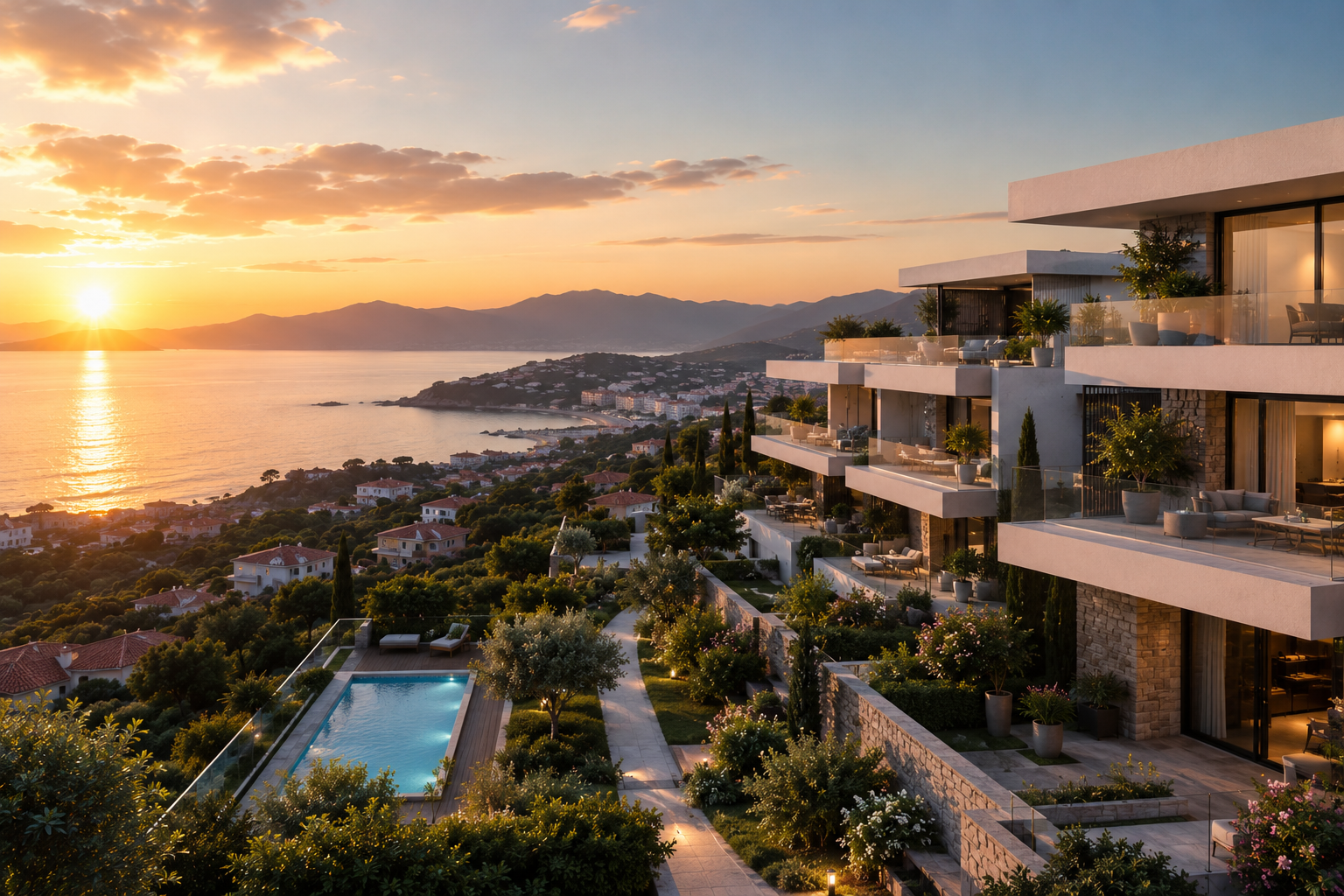 Résidence contemporaine avec vue mer en Corse