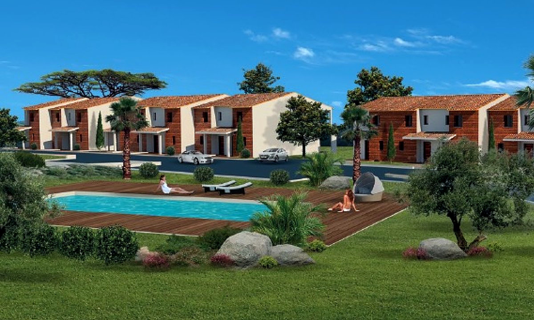 Résidence villas Cala Rossa piscine et jardin